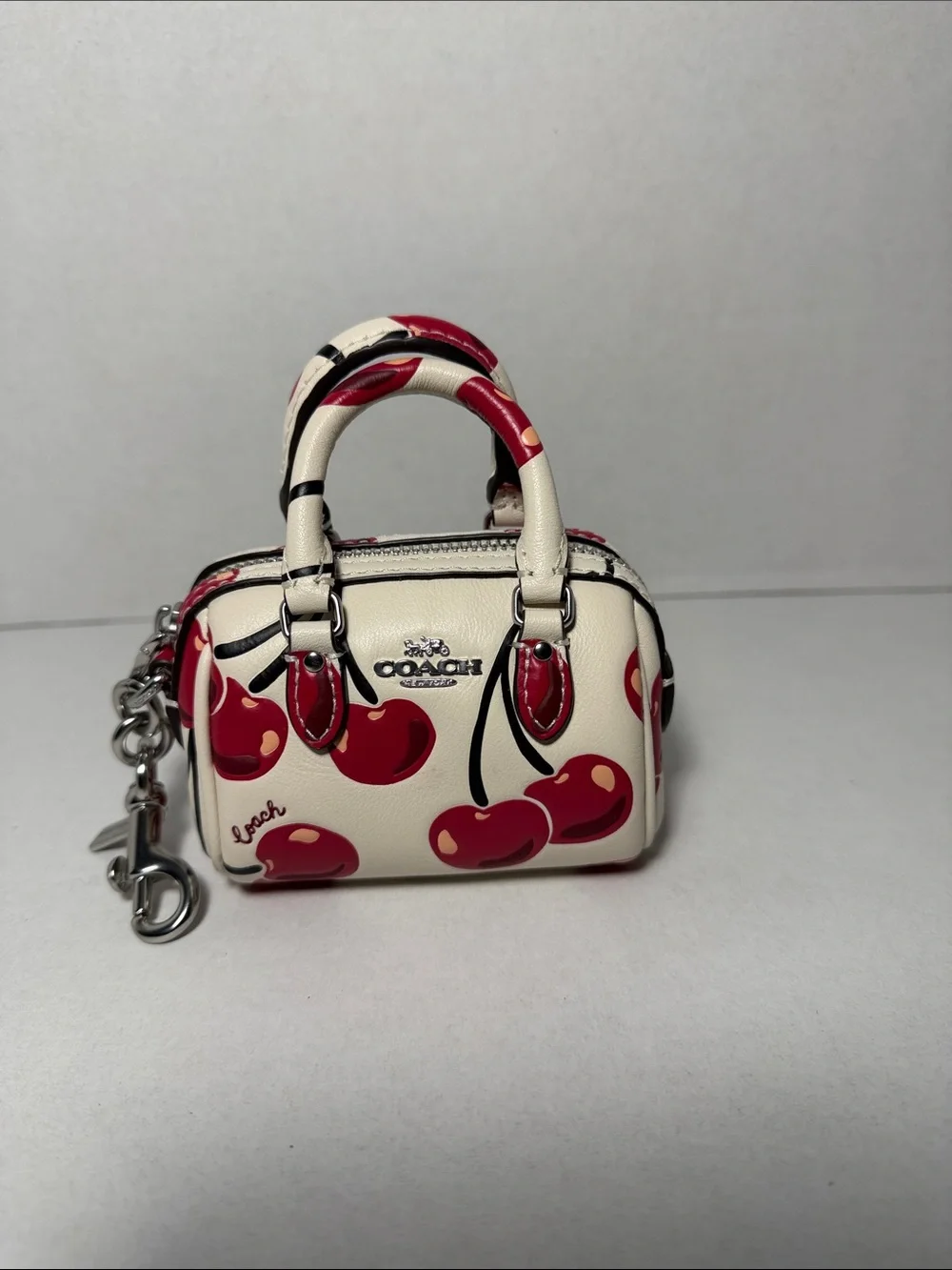 Coach Cherry Print Mini Satchel in White and Red - Picture 2 of 3